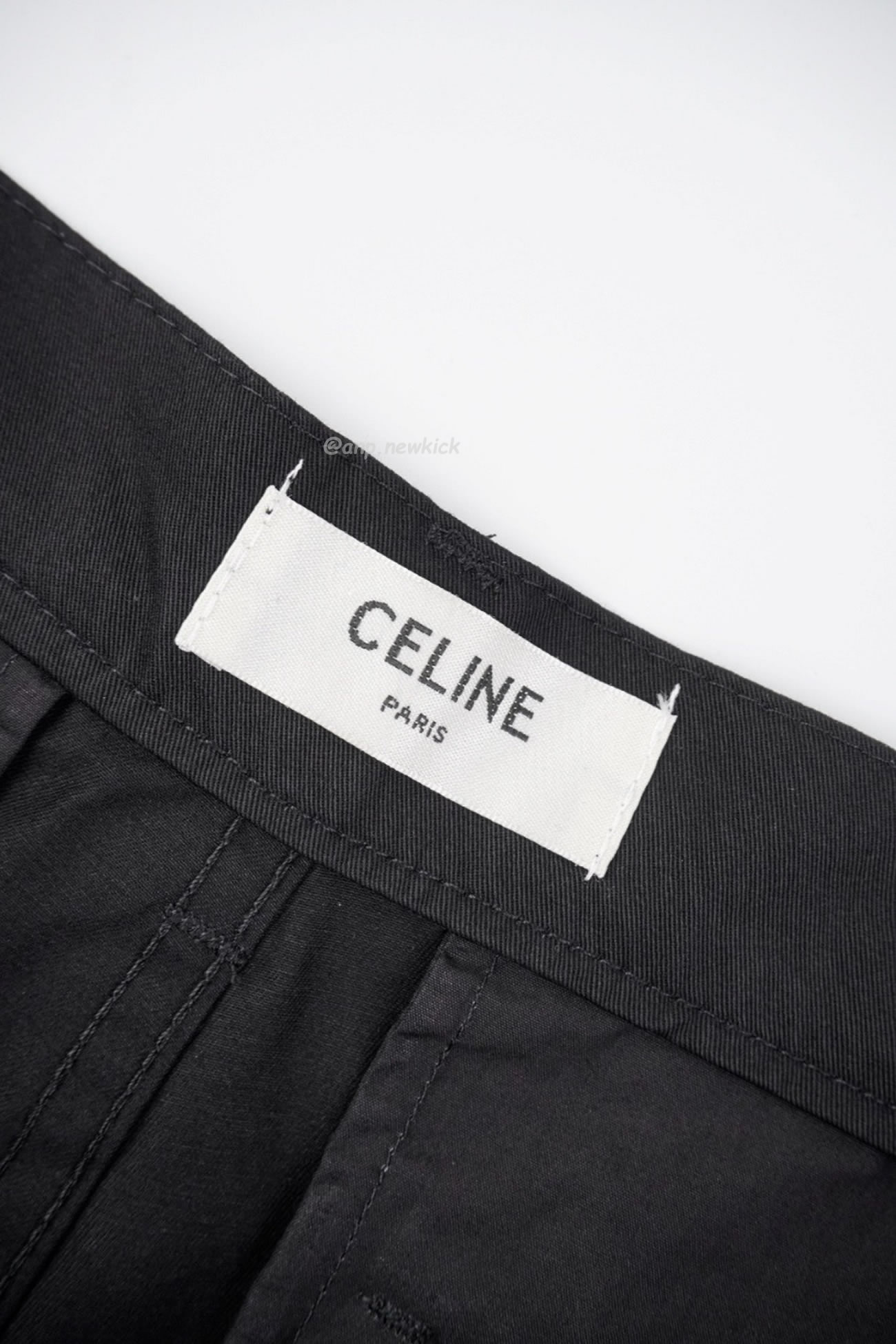 Celine Linen Plain Cotton Logo Cargo Pants (5) - newkick.cc